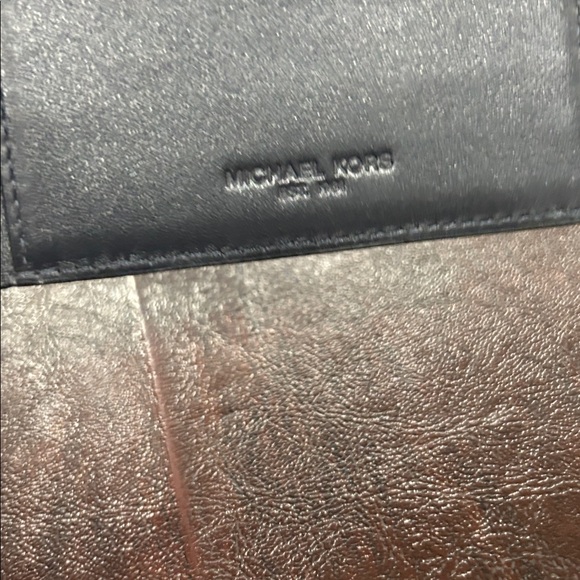 Michael Kors Black and Blue Checkered Card Holder - Picture 5 of 6